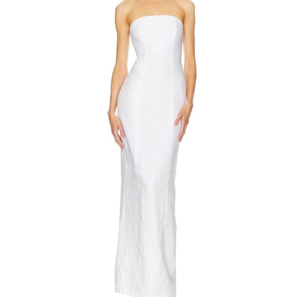 Helsa Revolve Linen Strapless Maxi Dress Size 0 - Picture 1 of 8